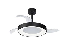M9063  Niseko Fan M 49cm 50W LED Dimmable Ceiling Light With Built-In 30W DC Fan, 2700-5000K Remote Control, 5500lm, Black